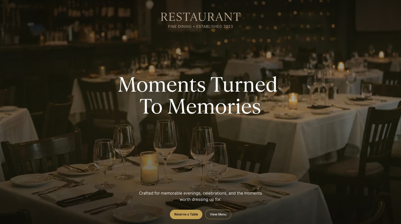 Restaurant website designed and built by XWHY Studio